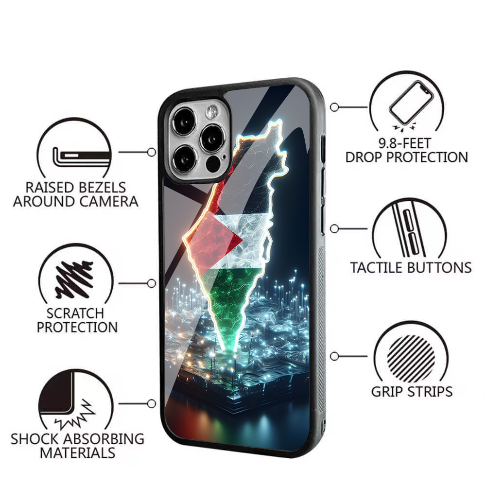 Palestine Map Arabic Phone Case For Apple & Samsung Magsafe Wireless Charging Cover – Buy 1, Get 1 10% OFF