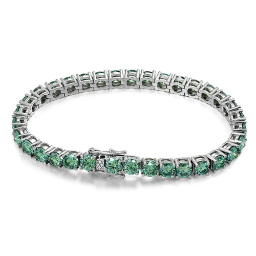 Luxury VVS Grade Emerald Green Moissanite Tennis Bracelet | Radiance Collection