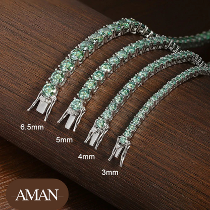 Luxury VVS Grade Emerald Green Moissanite Tennis Bracelet | Radiance Collection