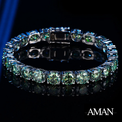 Luxury VVS Grade Emerald Green Moissanite Tennis Bracelet | Radiance Collection
