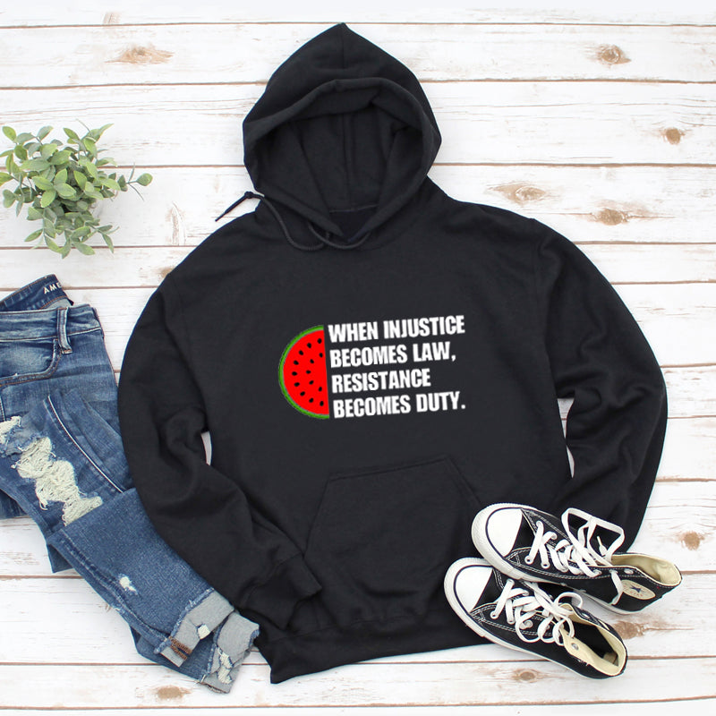 Palestine Injustice Becomes Duty Resistance Hoodie (Men & Women)