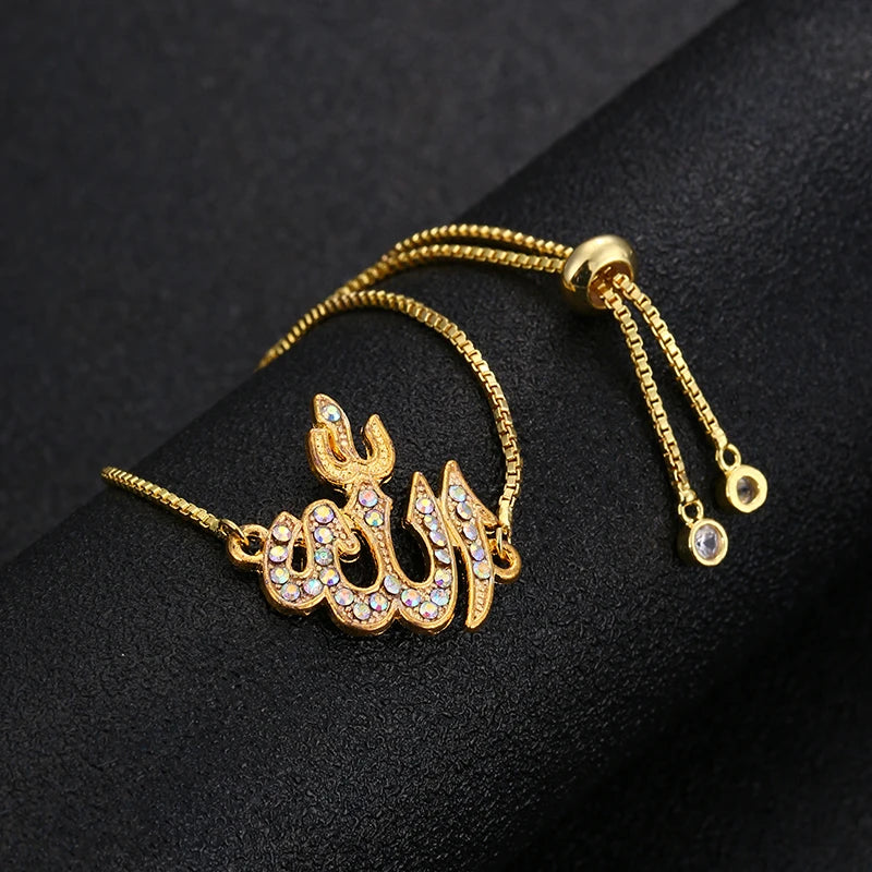 Classic Islamic Religious Lucky Symbol Lady Bracelet Men's Allah Charm Muslim Amulet Bracelet Jewelry Wholesale