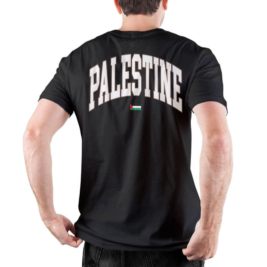 Palestine Back Print in English Flag T-Shirt (Men's & Women's)