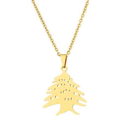 Lebanon Map Cedar Tree Flag Pendant Necklace Gold & Silver for Men & Women - Buy 1 Get 1 FREE