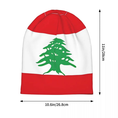 Flag Of Lebanon Bonnet Hat Fashion Street Skullies Beanies Hat for Men Women Spring Head Wrap Cap