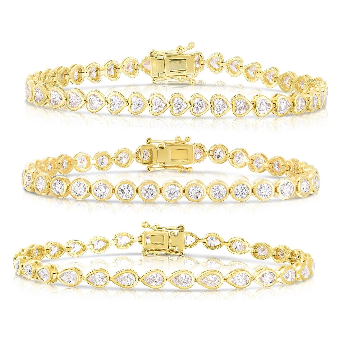 Elegant Geometric Bezel 5A Cubic Zirconia Tennis Chain Bracelet – Timeless Fashion for Women