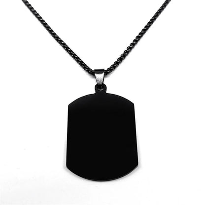 Islamic Arab Allah Blessing God Pendant Necklaces for Men/Women Stainless Steel Black Color Arabic Islam Chain Necklace Jewelry