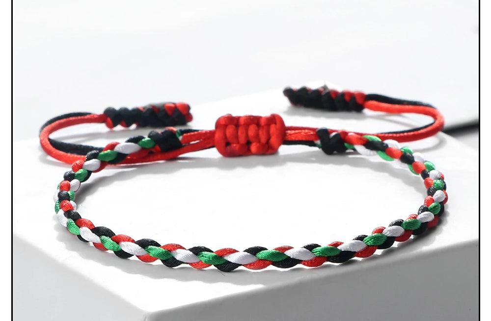 Palestine Flag String Rope Bracelet for Men & Women - Buy 1 Get 1 FREE - Donates to Palestine Relief Fund