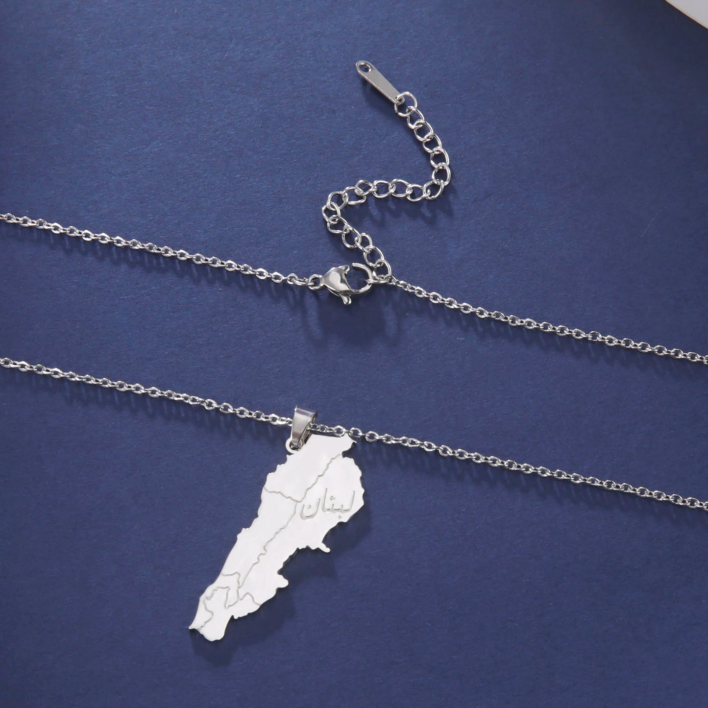 Lebanon Map Pendant Necklace for Men & Women - Buy 1 Get 1 FREE