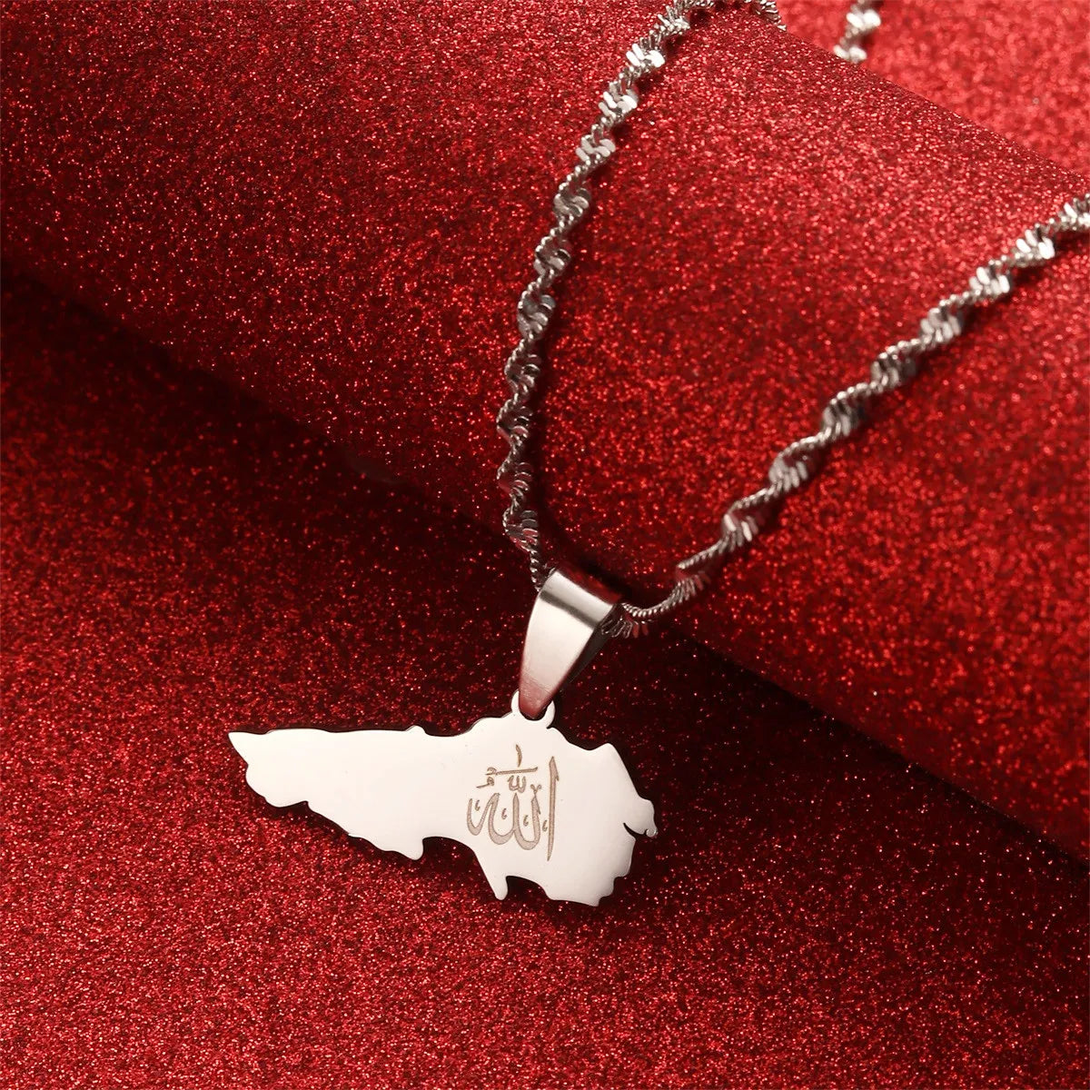 Lebanon Allah Map Pendant Necklace - Silver & Gold Chain Jewelry for Men & Women - Donates to Lebanon Relief Fund - Buy 1 Get 1 FREE