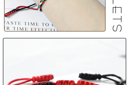 Palestine Flag String Rope Bracelet for Men & Women - Buy 1 Get 1 FREE - Donates to Palestine Relief Fund