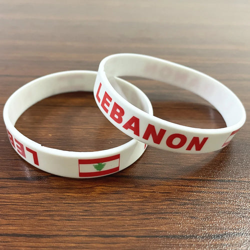 2pcs Lebanon Silicone National Flag Bracelets Wristbands - Donates to Lebanon Relief Fund