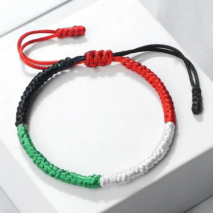 Palestine Flag String Rope Bracelet for Men & Women - Buy 1 Get 1 FREE - Donates to Palestine Relief Fund