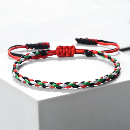 Palestine Flag String Rope Bracelet for Men & Women - Buy 1 Get 1 FREE - Donates to Palestine Relief Fund