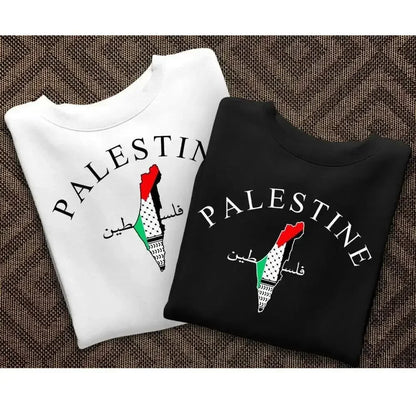 Palestine Arabic and English Long Sleeve Sweater - Men & Women's - Buy 1 Get 1 10% OFF - Donated to Palestine Relief Fund