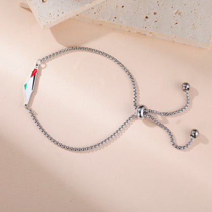 Palestine Map Bracelet – Gold & Silver Chain with Enamel Flag Charm, Adjustable Support Jewelry for Women & Men, Free Palestine Jewelry