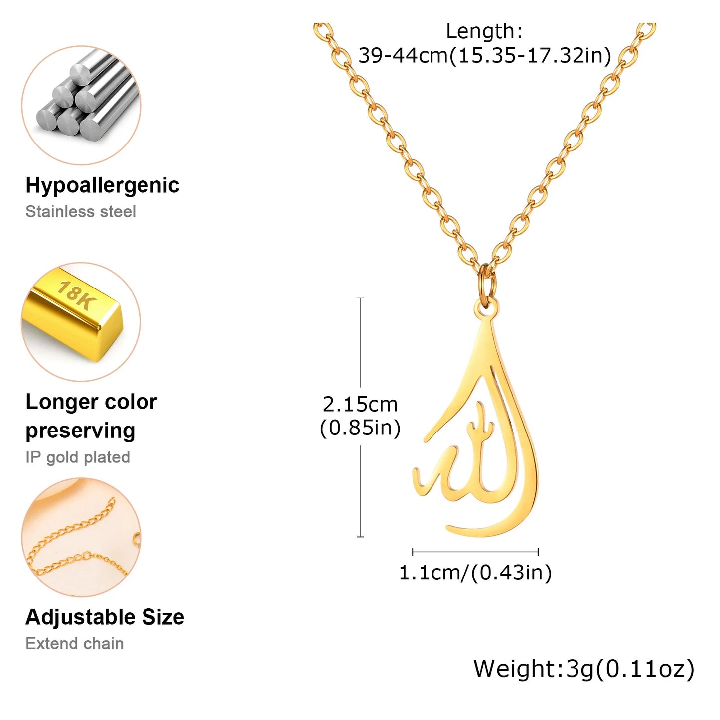 Islamic Allah Pendant Necklaces