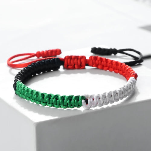 Palestine Flag String Rope Bracelet for Men & Women - Buy 1 Get 1 FREE - Donates to Palestine Relief Fund