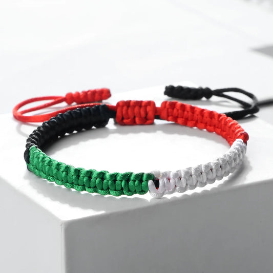 Palestine Flag String Rope Bracelet for Men & Women - Buy 1 Get 1 FREE - Donates to Palestine Relief Fund