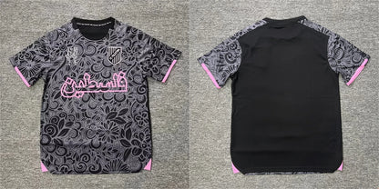 Palestine Soccer/Football Jersey – Gray, Pink & Yellow Floral Arabesque | Pro Fit Jersey for Men & Women