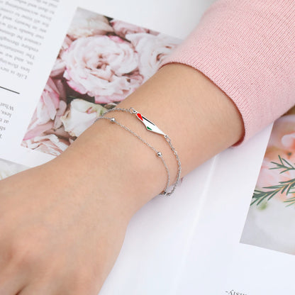 Delicate Palestine Map Bracelet – Gold & Silver Beaded Chain with Enamel Flag Charm, Elegant Support Jewelry for Women & Men