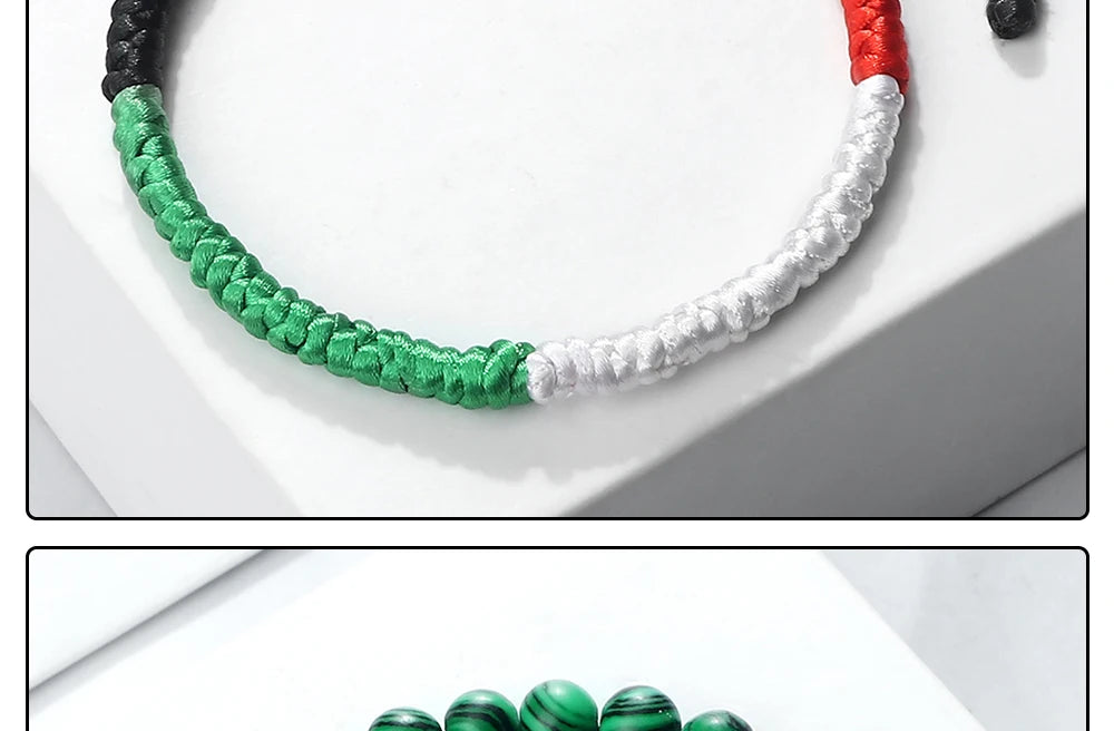 Palestine Flag String Rope Bracelet for Men & Women - Buy 1 Get 1 FREE - Donates to Palestine Relief Fund