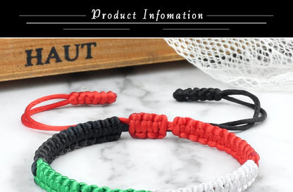 Palestine Flag String Rope Bracelet for Men & Women - Buy 1 Get 1 FREE - Donates to Palestine Relief Fund