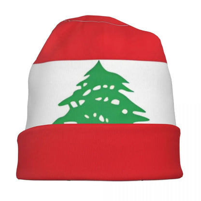 Flag Of Lebanon Bonnet Hat Fashion Street Skullies Beanies Hat for Men Women Spring Head Wrap Cap