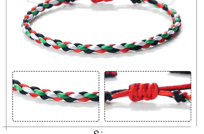 Palestine Flag String Rope Bracelet for Men & Women - Buy 1 Get 1 FREE - Donates to Palestine Relief Fund