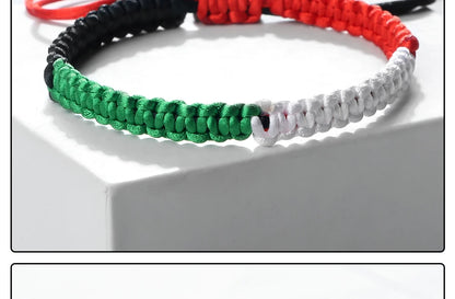 Palestine Flag String Rope Bracelet for Men & Women - Buy 1 Get 1 FREE - Donates to Palestine Relief Fund