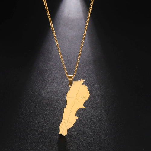 Lebanon Map Pendant Necklace for Men & Women - Buy 1 Get 1 FREE