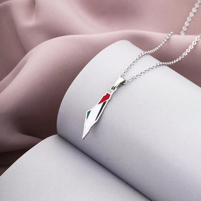 Palestine Map Flag Necklace - Buy One Get One FREE