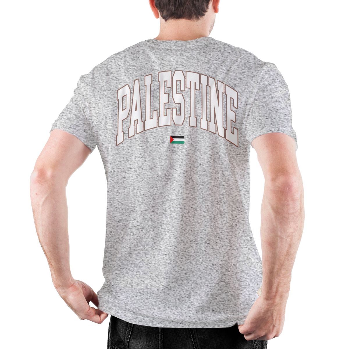 Palestine Back Print in English Flag T-Shirt (Men's & Women's)