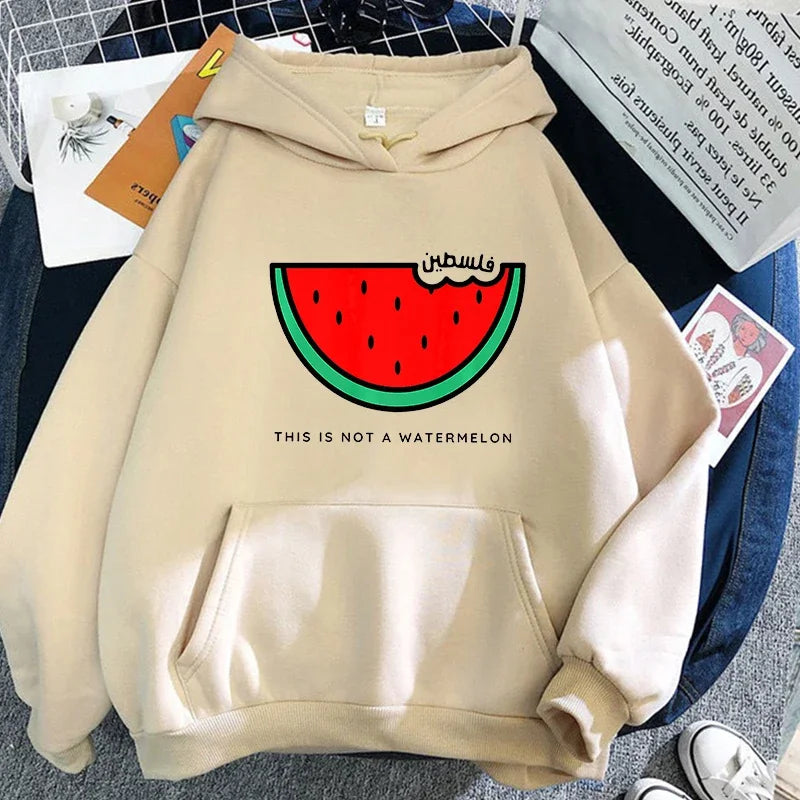 This is Not a Watermelon Palestine Arabic and English Hoodie