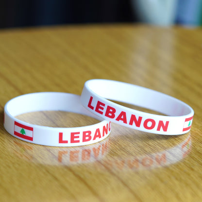 2pcs Lebanon Silicone National Flag Bracelets Wristbands - Donates to Lebanon Relief Fund