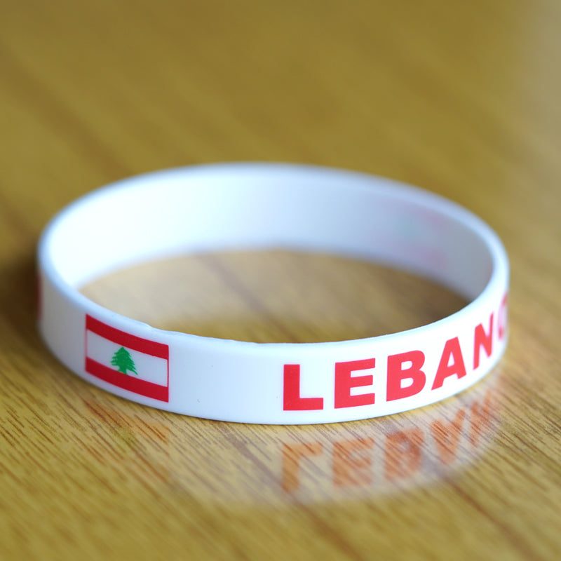 2pcs Lebanon Silicone National Flag Bracelets Wristbands - Donates to Lebanon Relief Fund