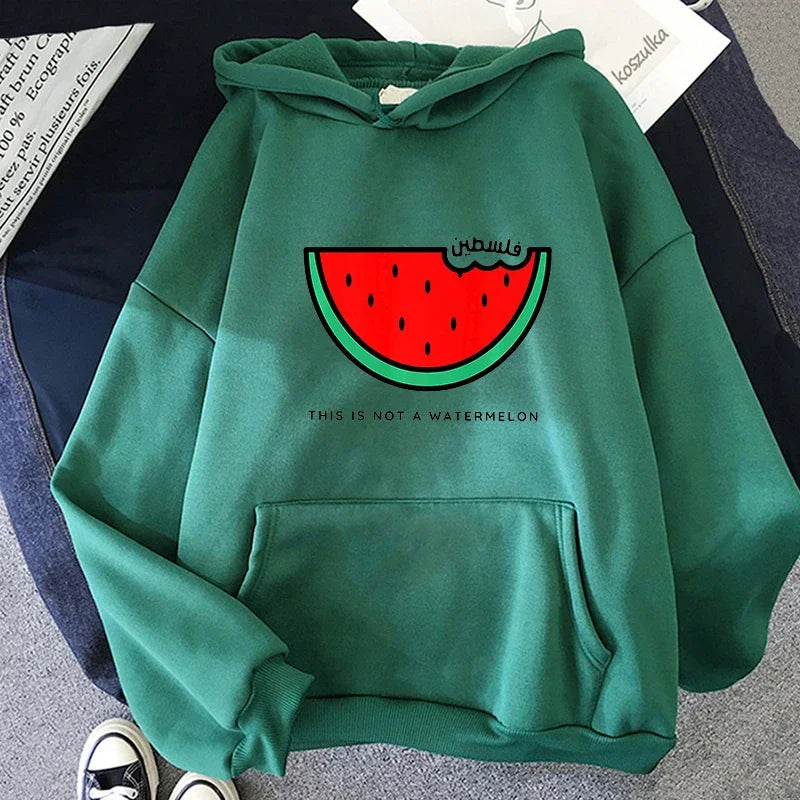 This is Not a Watermelon Palestine Arabic and English Hoodie