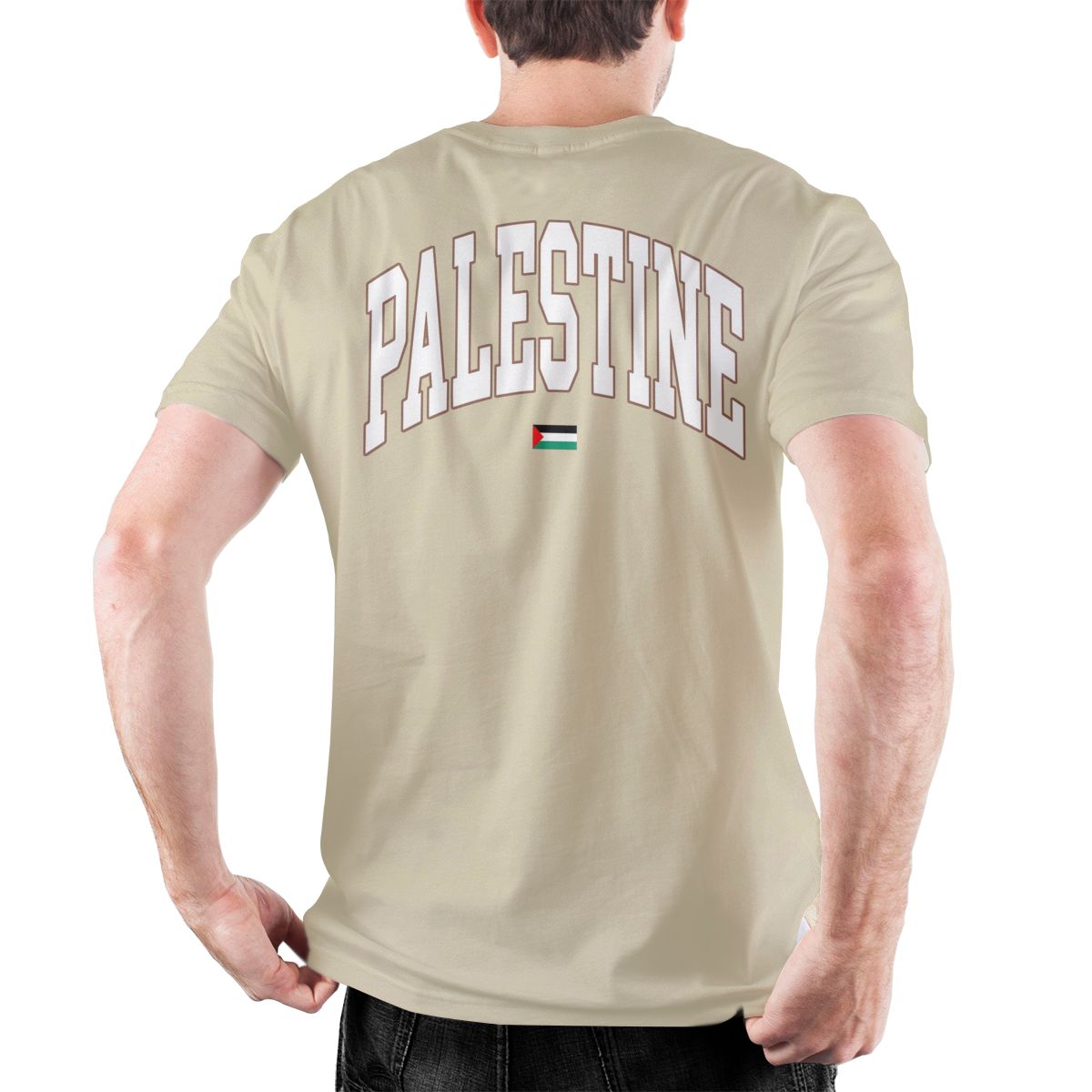 Palestine Back Print in English Flag T-Shirt (Men's & Women's)