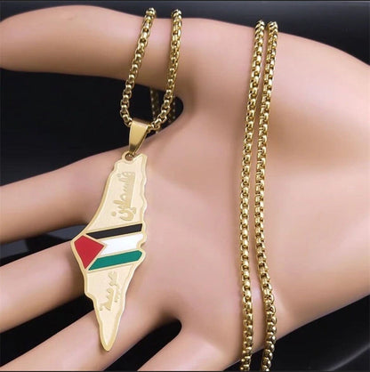 Palestine Map Necklace - Buy One Get One FREE