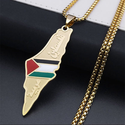 Palestine Map Necklace - Buy One Get One FREE