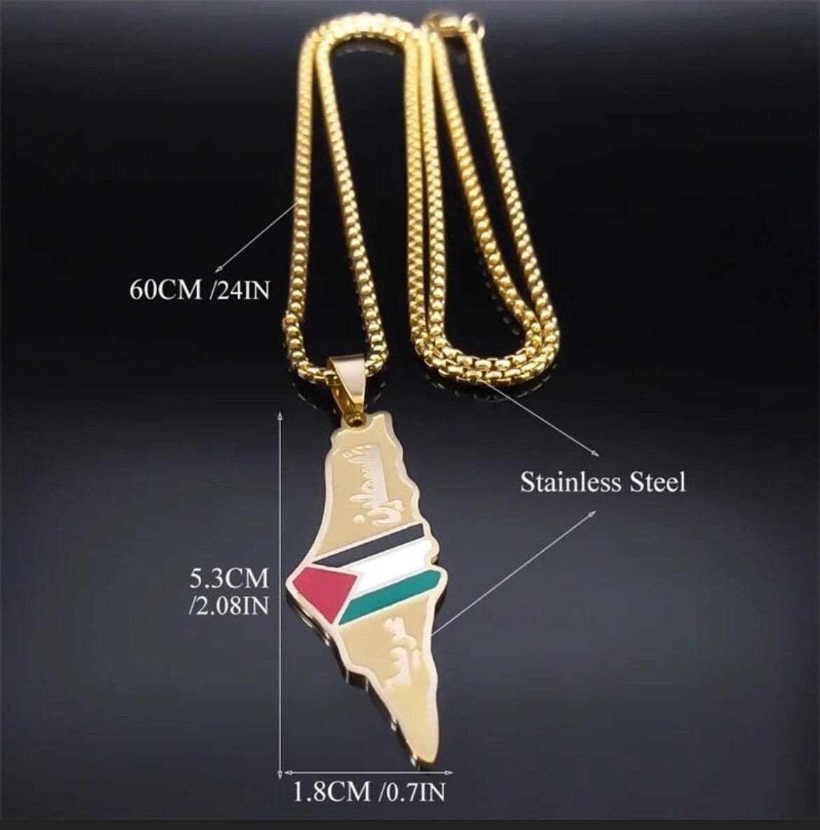 Palestine Map Necklace - Buy One Get One FREE