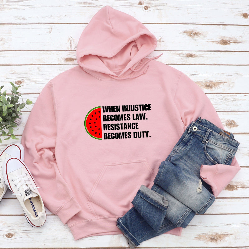 Palestine Injustice Becomes Duty Resistance Hoodie (Men & Women)