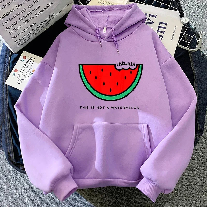 This is Not a Watermelon Palestine Arabic and English Hoodie