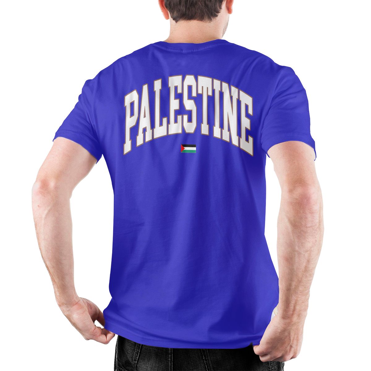 Palestine Back Print in English Flag T-Shirt (Men's & Women's)