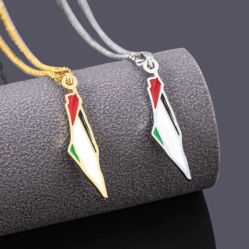 Palestine Map Flag Necklace - Buy One Get One FREE