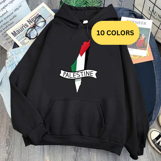 Palestine Map Flag Hoodie