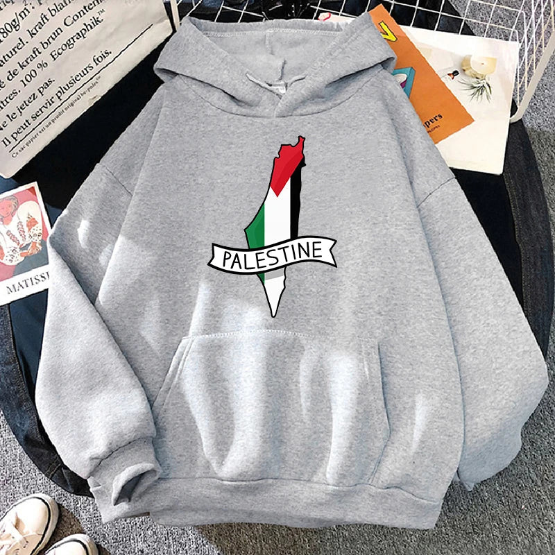 Palestine Map Flag Hoodie