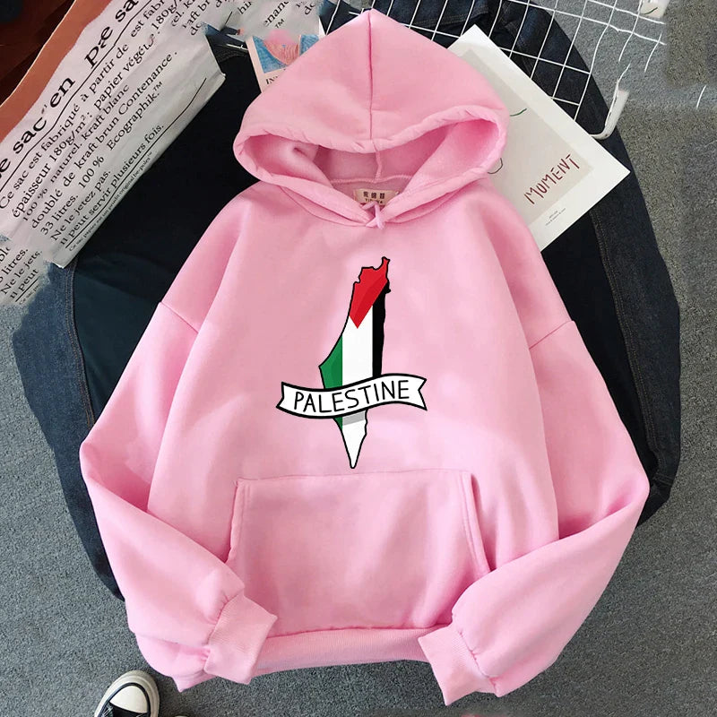 Palestine Map Flag Hoodie