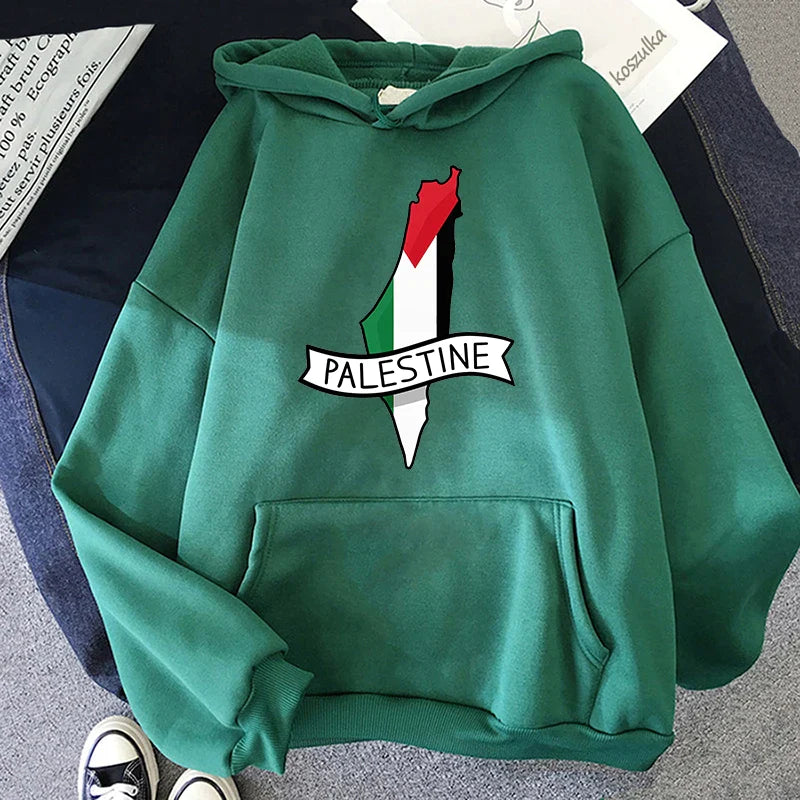 Palestine Map Flag Hoodie