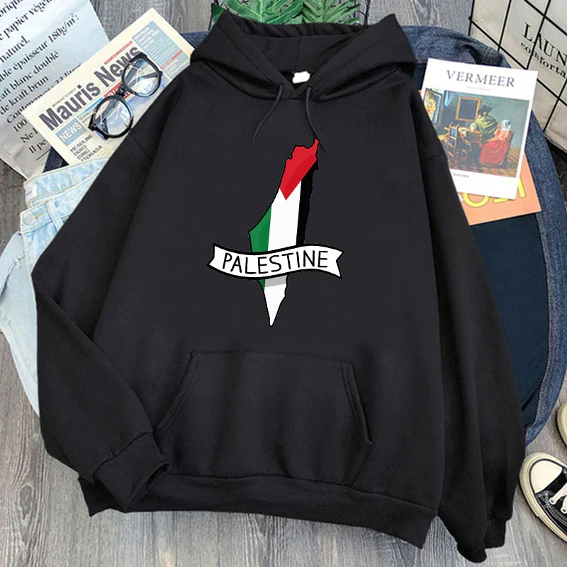 Palestine Map Flag Hoodie